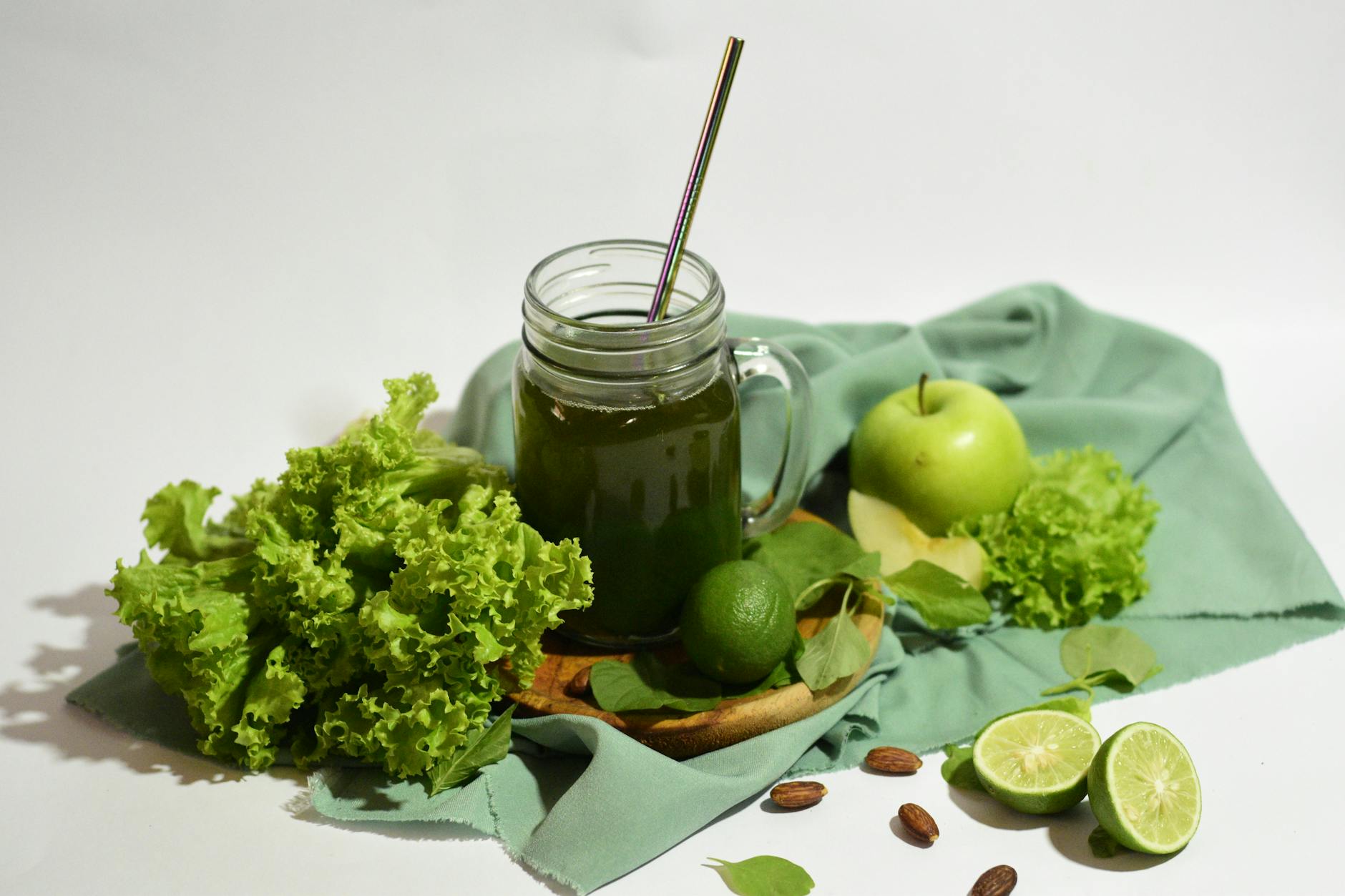 green organic juice in a mug